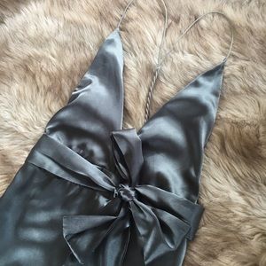 OhPolly highs and lows thigh split silky dress